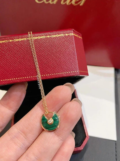 [Elowen Jewels]AMULETTE ROSE GOLD MALACHITE NECKLACE