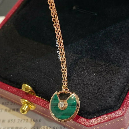 [Elowen Jewels]AMULETTE ROSE GOLD MALACHITE NECKLACE