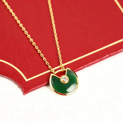 [Elowen Jewels]AMULETTE GOLD MALACHITE NECKLACE