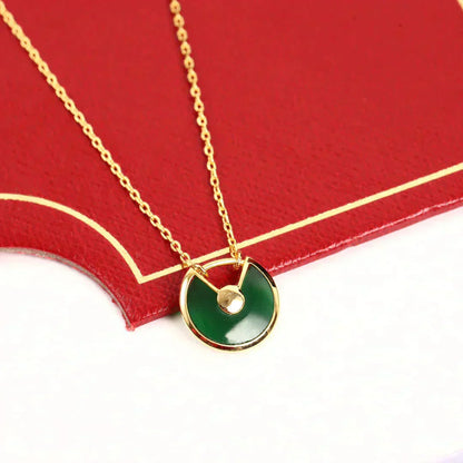 [Elowen Jewels]AMULETTE GOLD MALACHITE NECKLACE