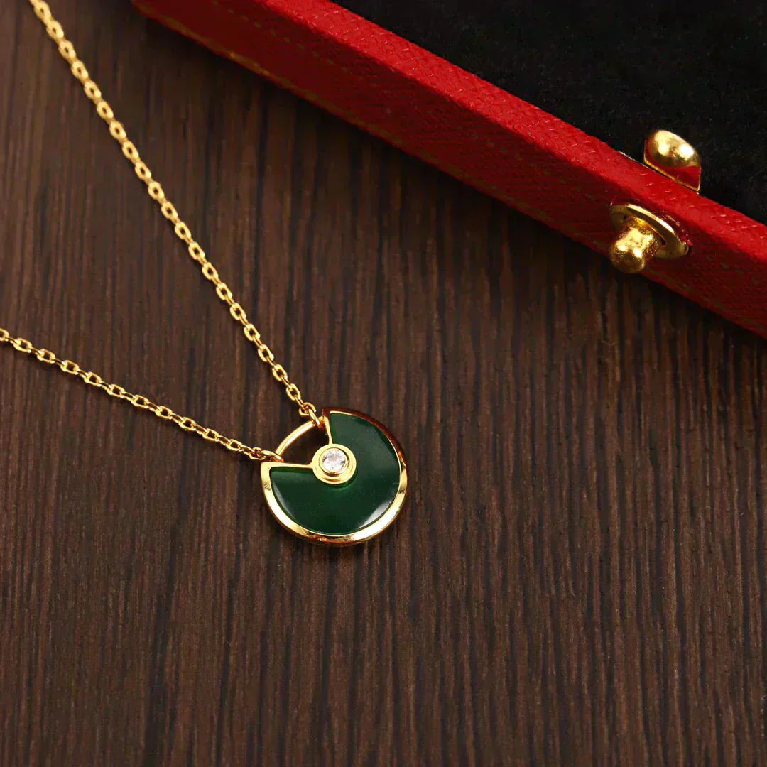 [Elowen Jewels]AMULETTE GOLD MALACHITE NECKLACE