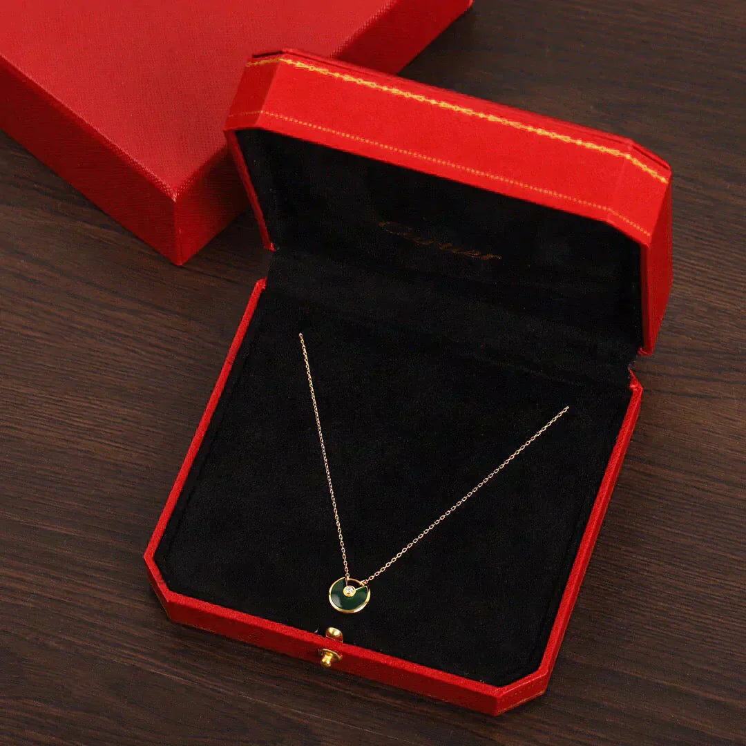 [Elowen Jewels]AMULETTE GOLD MALACHITE NECKLACE
