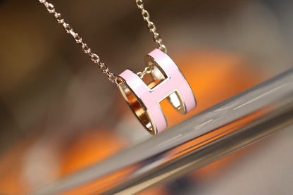 [Elowen Jewels]POP H PEDANT PINK GOLD