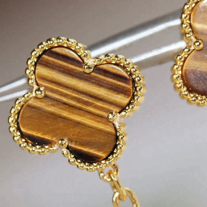 [Elowen Jewels]CLOVER  2 MOTIF  TIGER EYE CARNELIAN EARRINGS