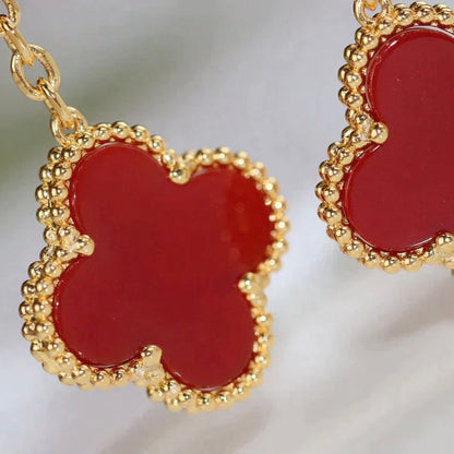 [Elowen Jewels]CLOVER  2 MOTIF  TIGER EYE CARNELIAN EARRINGS