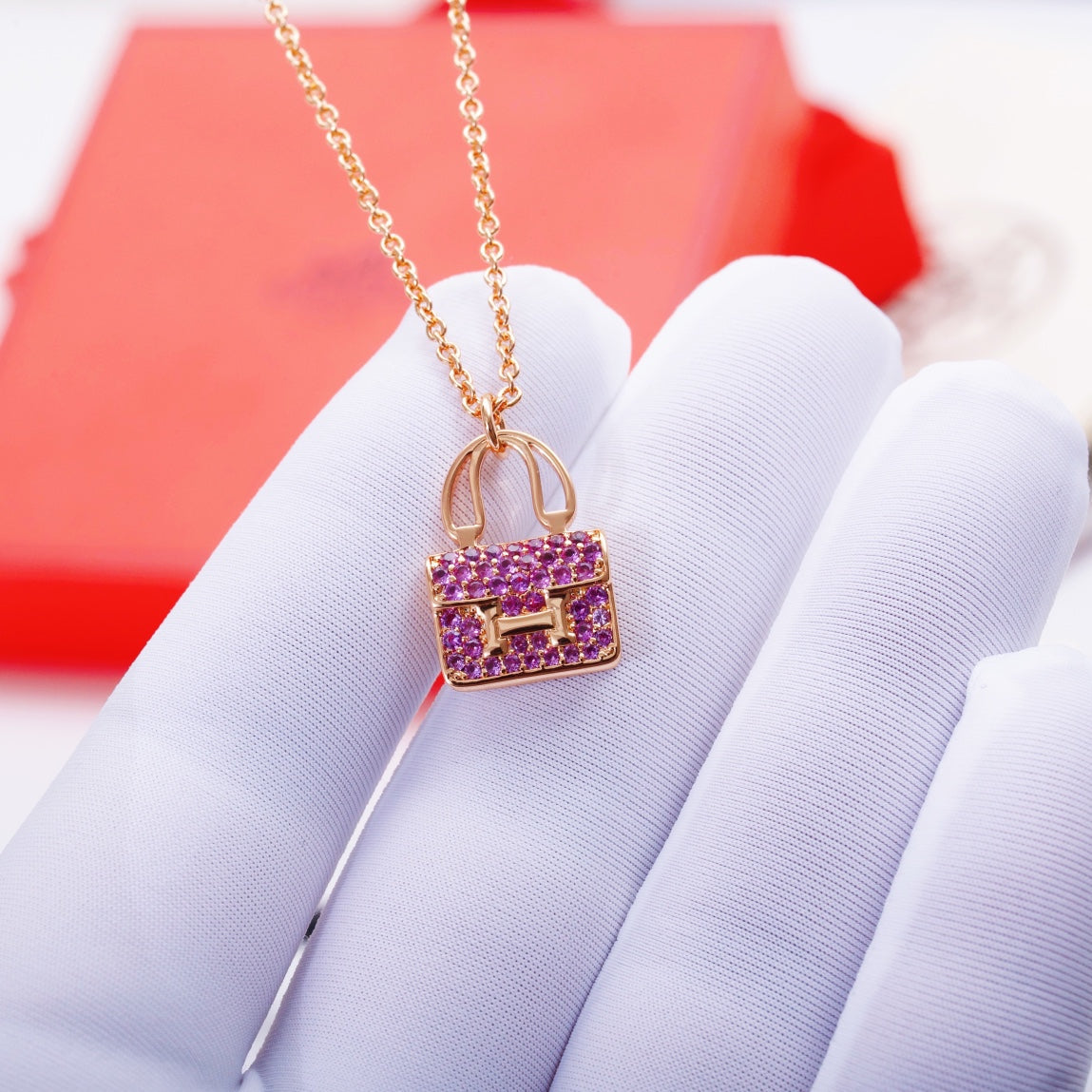 [Elowen Jewels]CONSTANCE PEDANT PURPLE DIAMOND NECKLACE