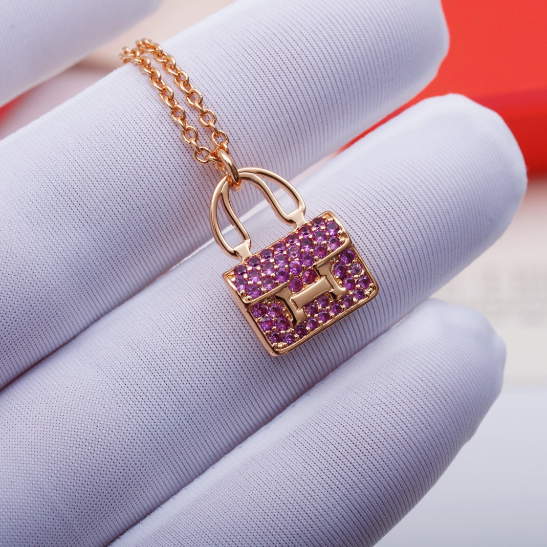 [Elowen Jewels]CONSTANCE PEDANT PURPLE DIAMOND NECKLACE