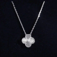 [Elowen Jewel]CLOVER  15MM DIAMOND LASER NECKLACE SILVER