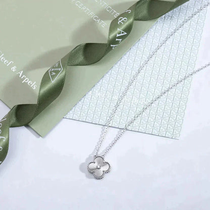 [Elowen Jewels]CLOVER  15MM DIAMOND LASER NECKLACE SILVER