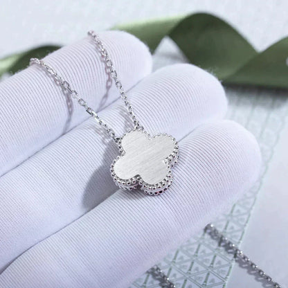 [Elowen Jewels]CLOVER  15MM DIAMOND LASER NECKLACE SILVER