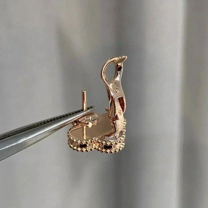 [Elowen Jewels]CLOVER MEDIUM 1 MOTIFS  PINK MOP DIAMOND EARRINGS