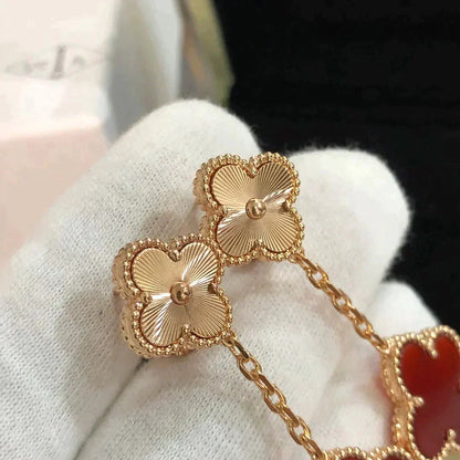 [Elowen Jewels]CLOVER 2 MOTIF  LASER CARNELIAN EARRINGS