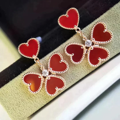 [Elowen Jewels]SWEET CLOVER CARNELIAN EARRINGS