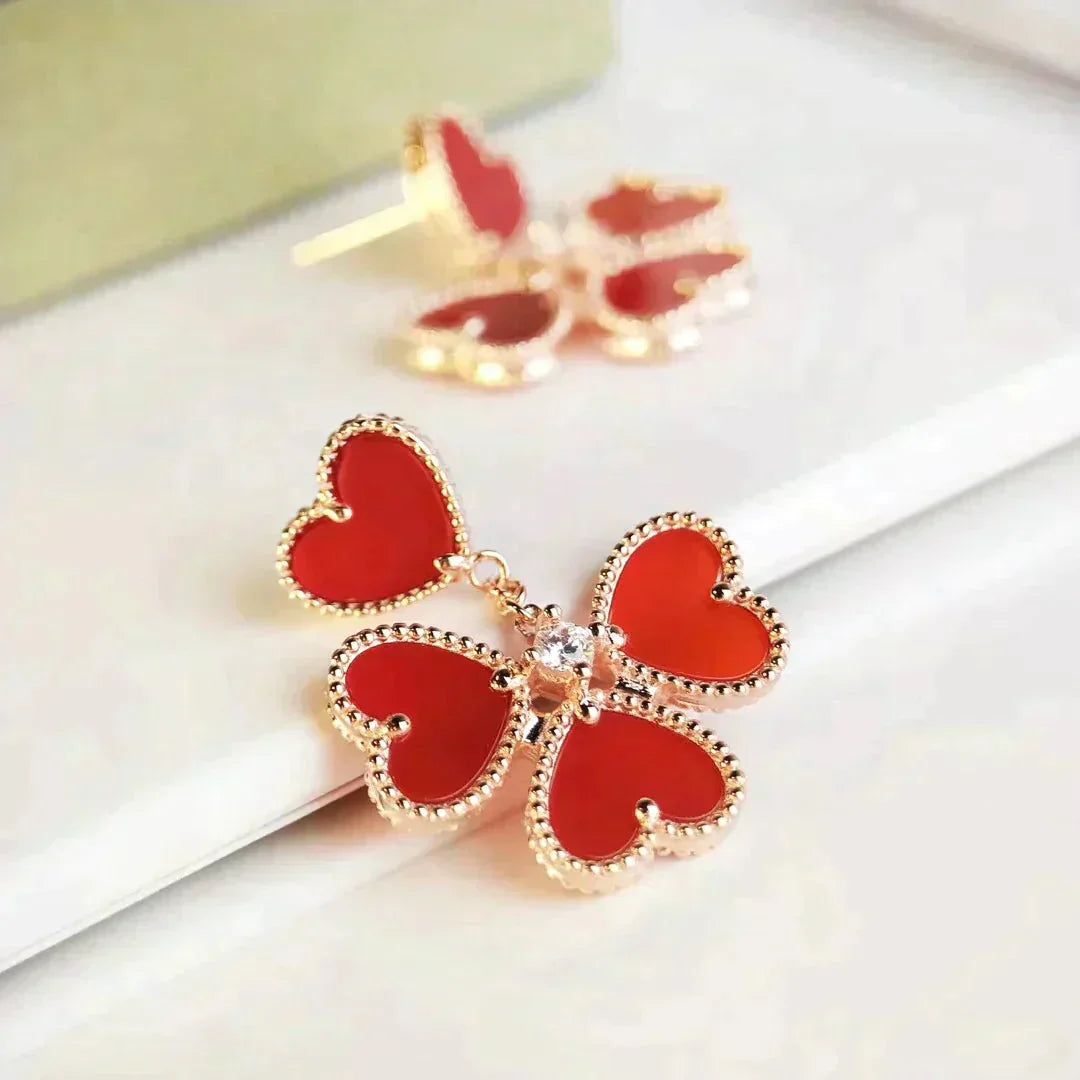 [Elowen Jewels]SWEET CLOVER CARNELIAN EARRINGS