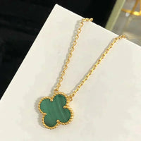[Elowen Jewel]CLOVER 15MM MALACHITE SINGLE FLOWER  NECKLACE
