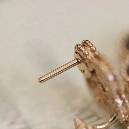 [Elowen Jewels]CLOVER MEDIUM 1 MOTIFS FUll DIAMOND EARRINGS