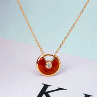 [Elowen Jewel]AMULETTE GOLD CARNELIAN ONYX NECKLACE
