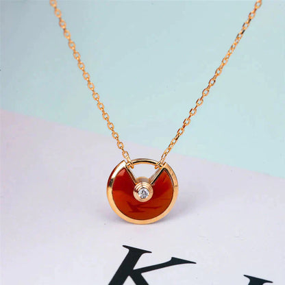 [Elowen Jewels]AMULETTE GOLD CARNELIAN ONYX NECKLACE