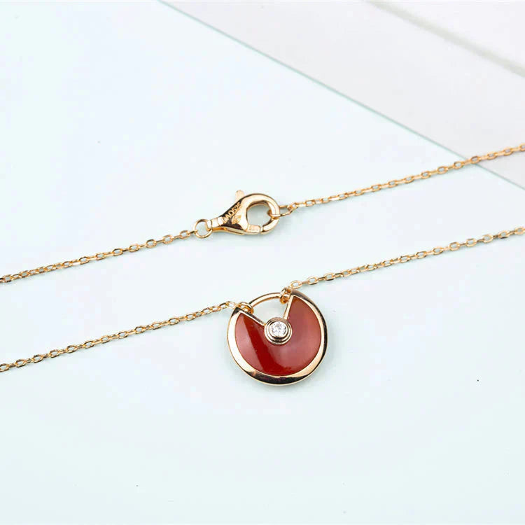 [Elowen Jewels]AMULETTE GOLD CARNELIAN ONYX NECKLACE