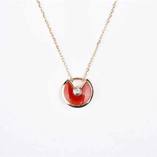 [Elowen Jewels]AMULETTE GOLD CARNELIAN ONYX NECKLACE