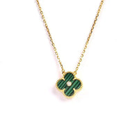 [Elowen Jewel]CLOVER 15MM DIAMOND TURQUOISE NECKLACE