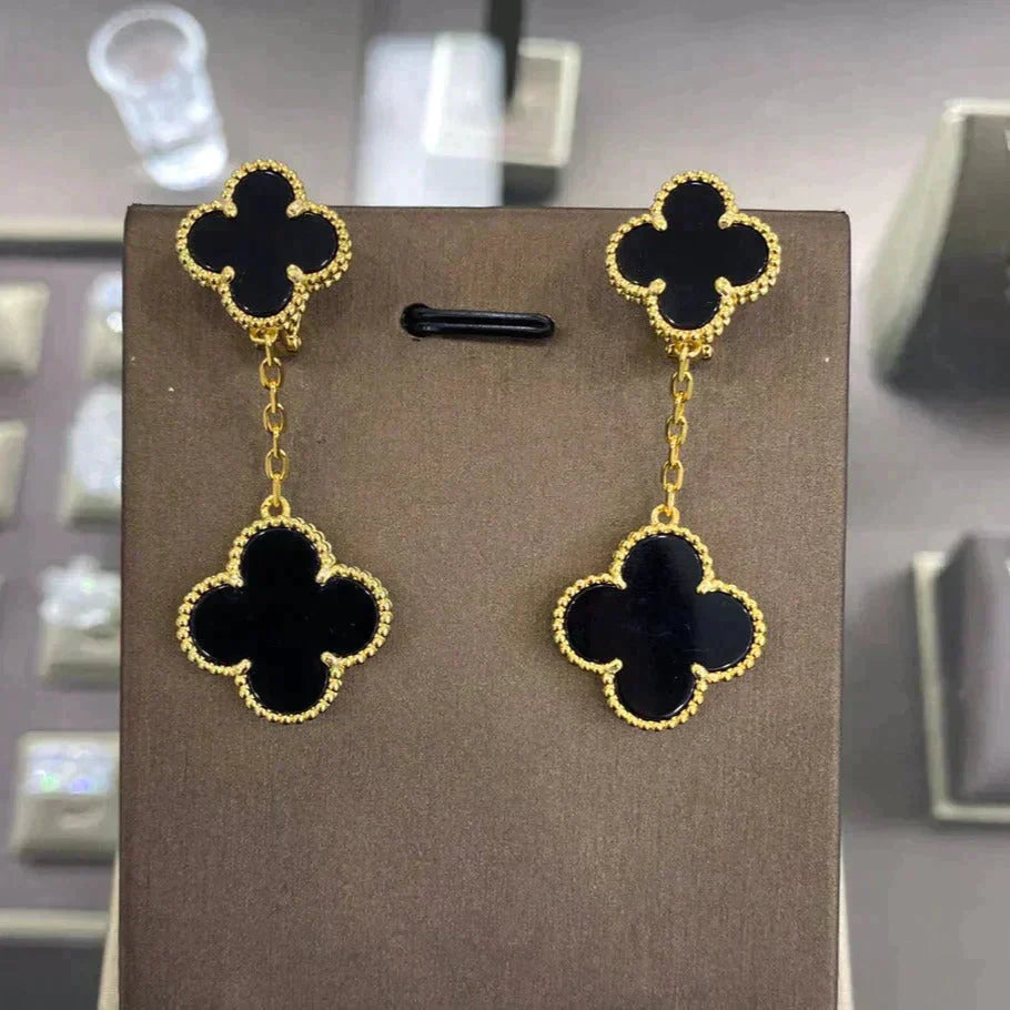 [Elowen Jewels]CLOVER 2 MOTIFS  EARRINGS (MULTIPLE CHOICESC