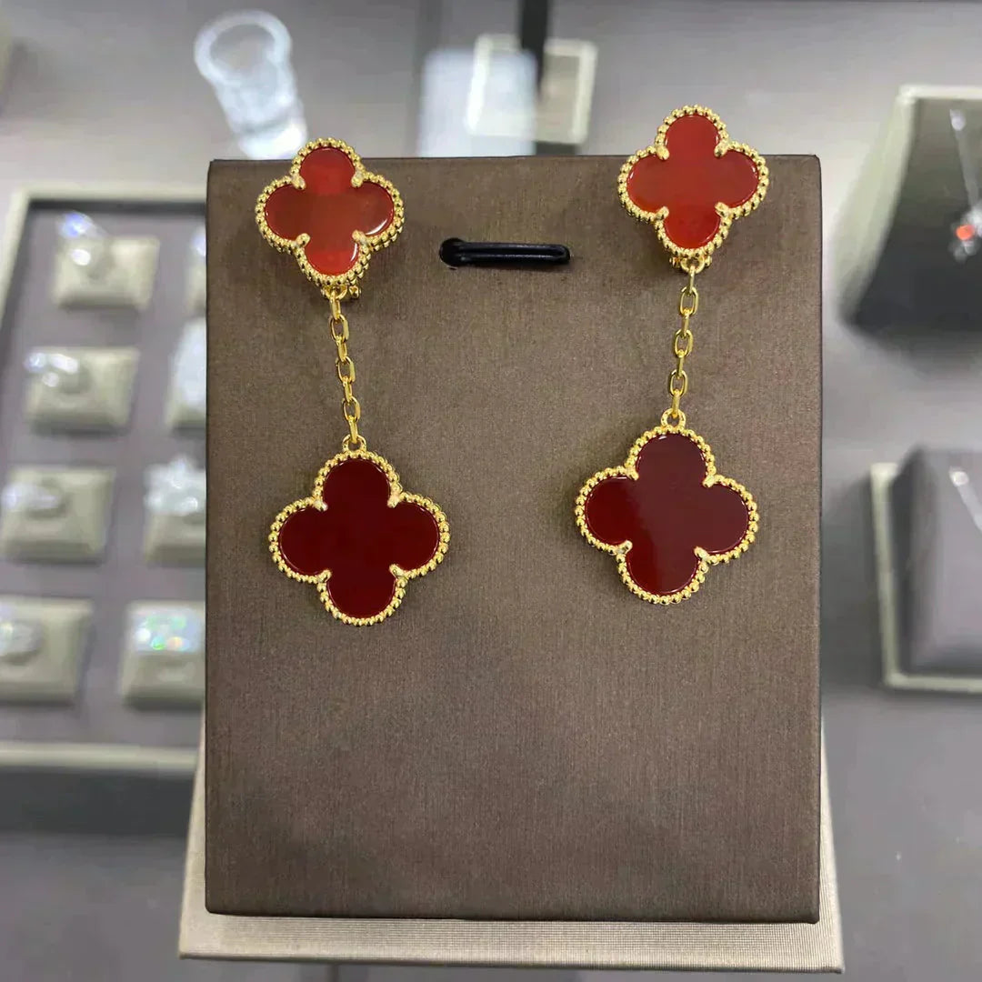 [Elowen Jewels]CLOVER 2 MOTIFS  EARRINGS (MULTIPLE CHOICESC