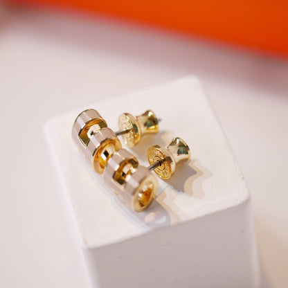[Elowen Jewels]MINI POP H GOLD EARRINGS GREY