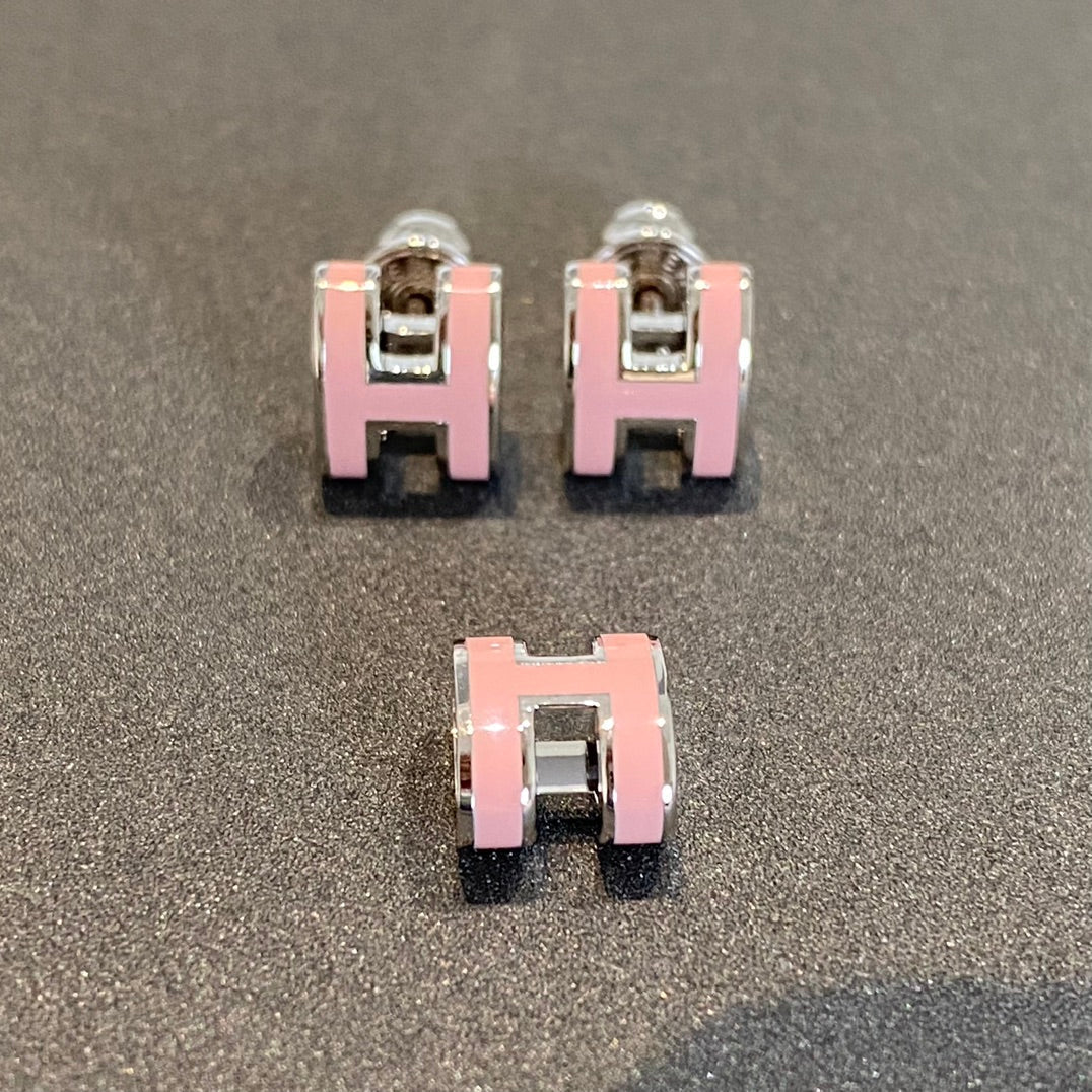 [Elowen Jewels]MINI POP H SILVER EARRINGS PINK
