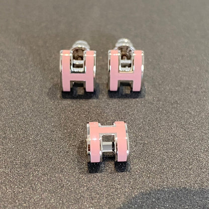 [Elowen Jewels]MINI POP H SILVER EARRINGS PINK