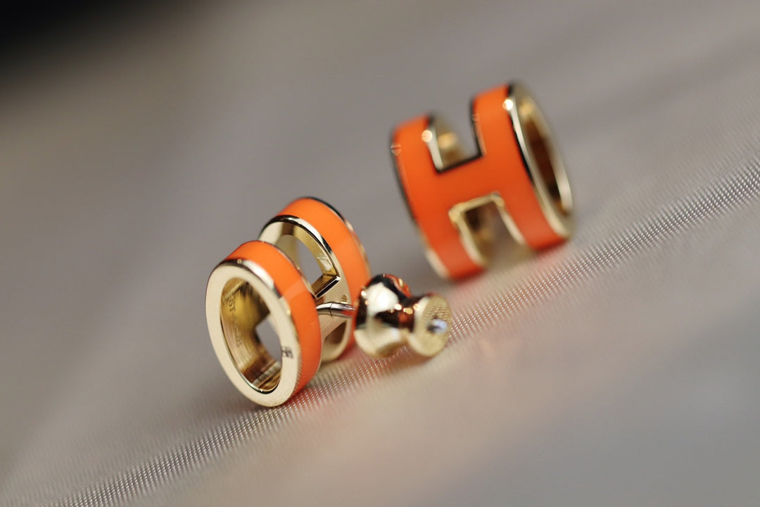 [Elowen Jewels]MINI POP H EARRINGS ORANGE