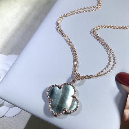 [Elowen Jewels]CLOVER 25MM GOLD DARK MOP BIG CLOVER NECKLACE