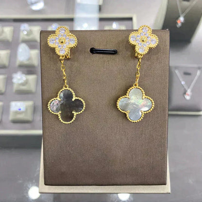 [Elowen Jewels]CLOVER  2 MOTIFS  DIAMOND  EARRINGS (MULTIPLE CHOICESç´