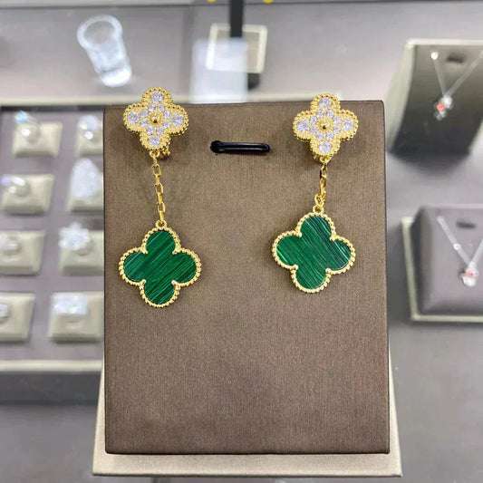 [Elowen Jewels]CLOVER  2 MOTIFS  DIAMOND  EARRINGS (MULTIPLE CHOICESç´