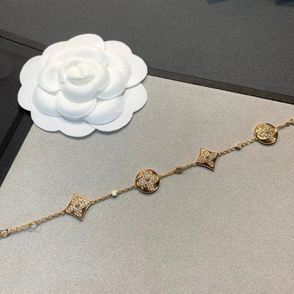 [Elowen Jewels]STAR AND SUN 4 MOTIFS GOLD DIAMONDS BRACELET