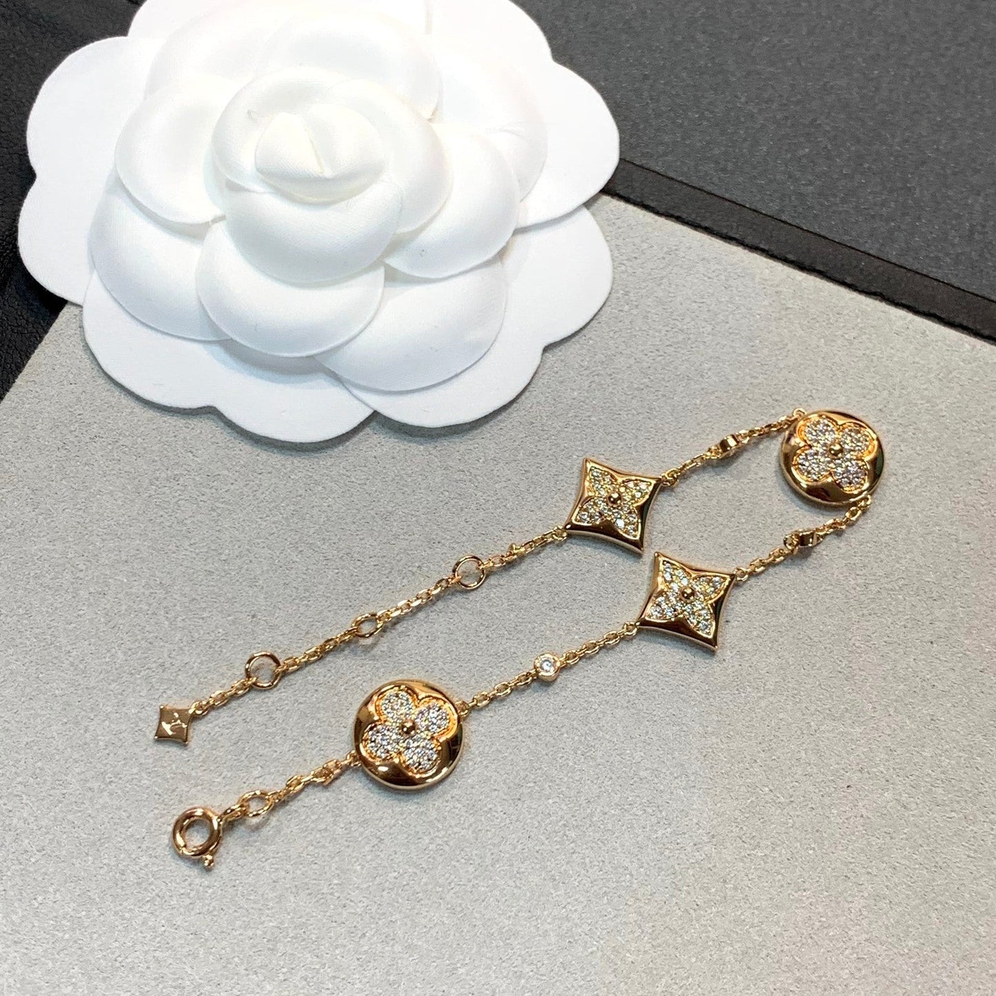 [Elowen Jewels]STAR AND SUN 4 MOTIFS GOLD DIAMONDS BRACELET