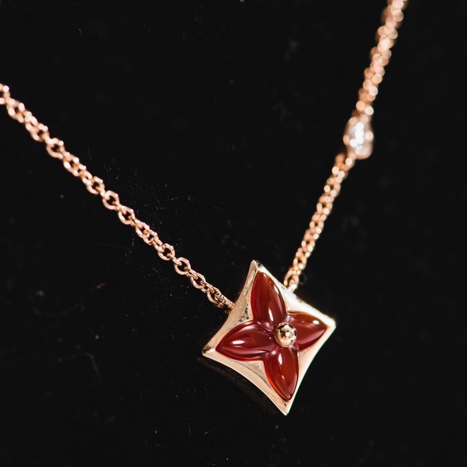 [Elowen Jewels]STAR NECKLACE PINK GOLD 1 DIAMOND