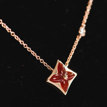 [Elowen Jewels]STAR NECKLACE PINK GOLD 1 DIAMOND