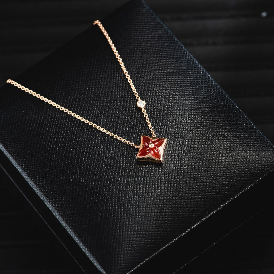 [Elowen Jewels]STAR NECKLACE PINK GOLD 1 DIAMOND