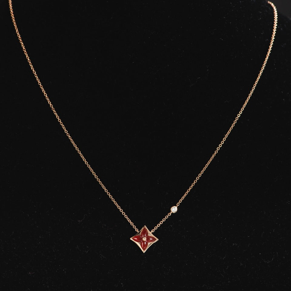 [Elowen Jewels]STAR NECKLACE PINK GOLD 1 DIAMOND