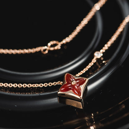 [Elowen Jewels]STAR NECKLACE PINK GOLD 1 DIAMOND