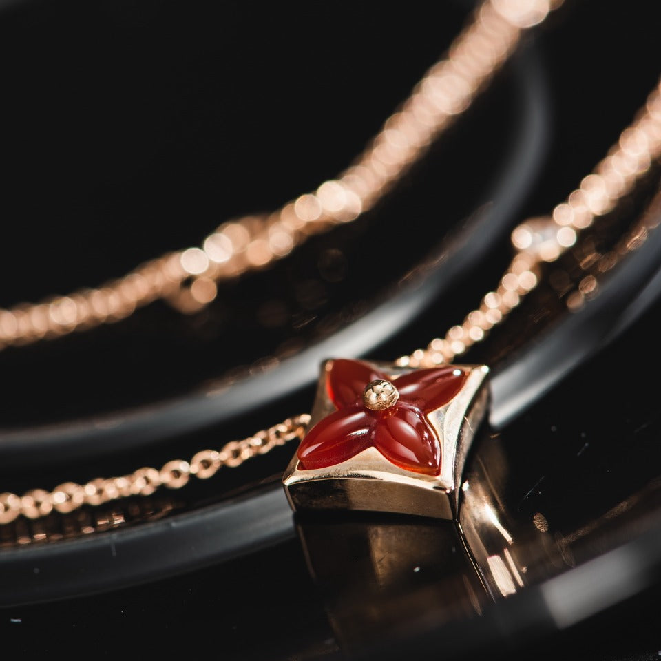 [Elowen Jewels]STAR NECKLACE PINK GOLD 1 DIAMOND