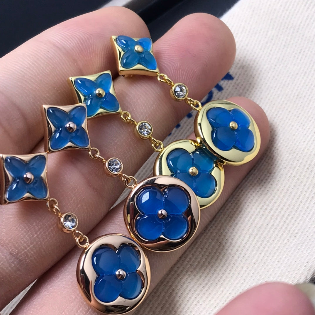 [Elowen Jewels]STAR AND SUN AGATE DIAMOND EARRINGS