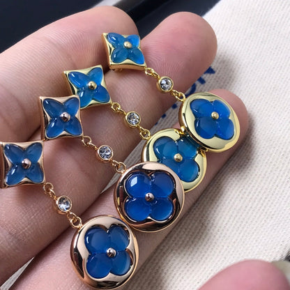 [Elowen Jewels]STAR AND SUN AGATE DIAMOND EARRINGS
