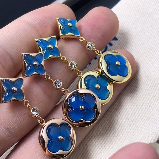 [Elowen Jewels]STAR AND SUN AGATE DIAMOND EARRINGS