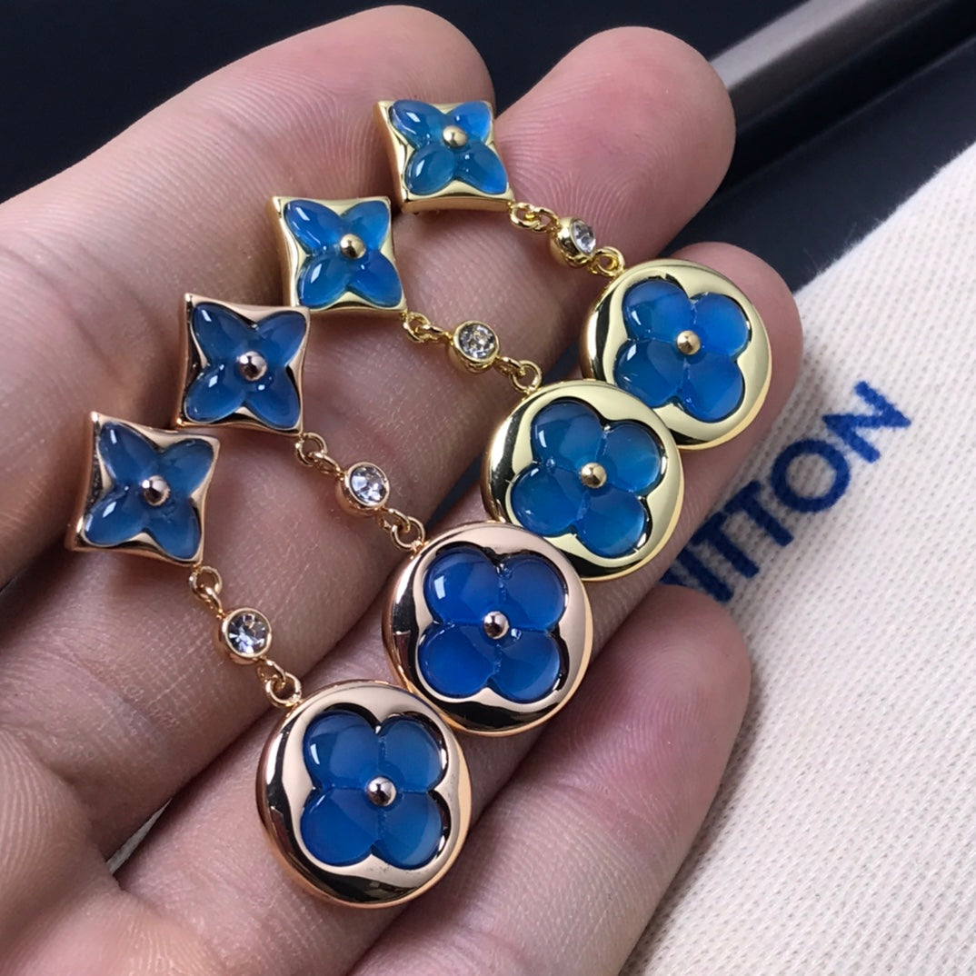 [Elowen Jewels]STAR AND SUN AGATE DIAMOND EARRINGS