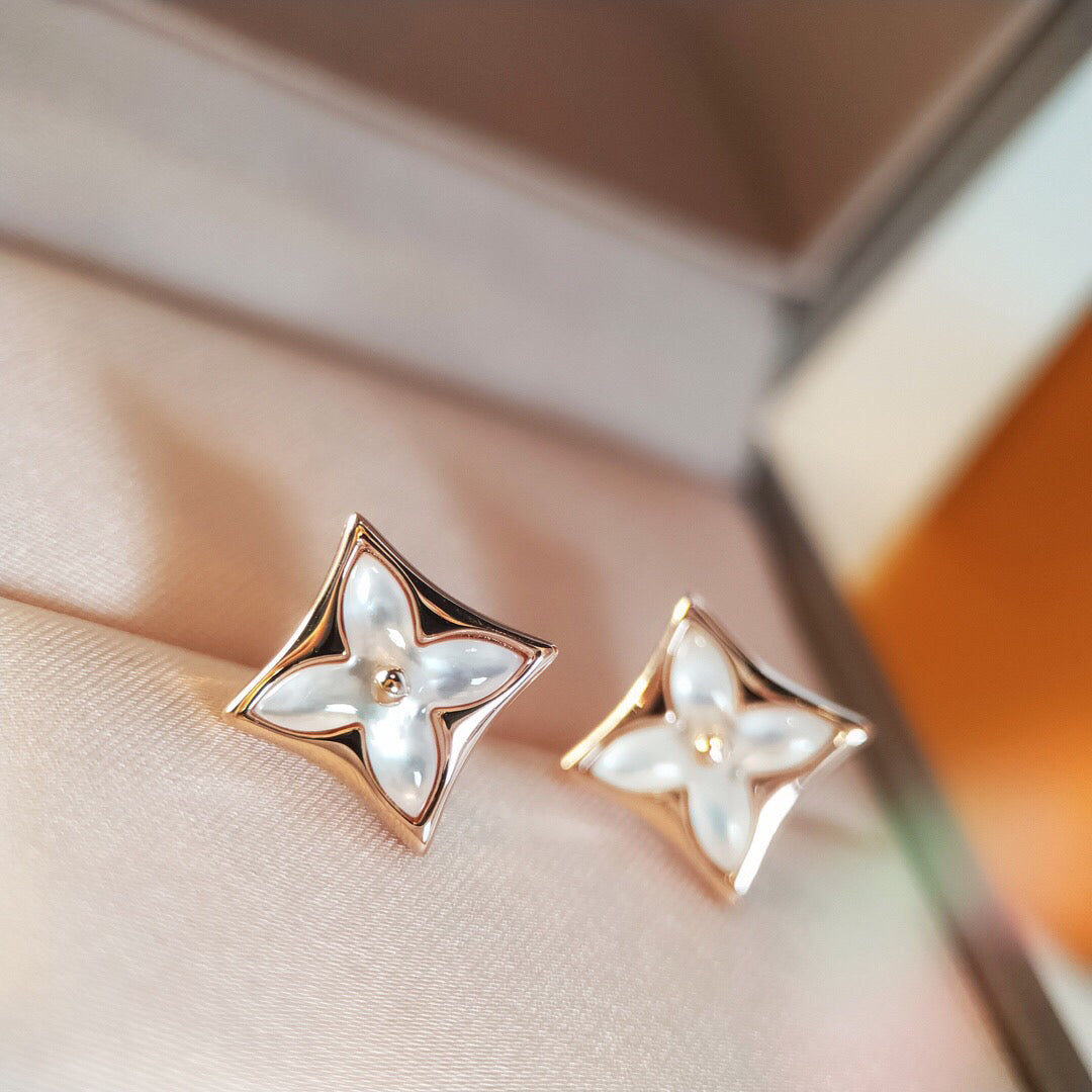 [Elowen Jewels]STAR MOP PINK GOLD EARRINGS
