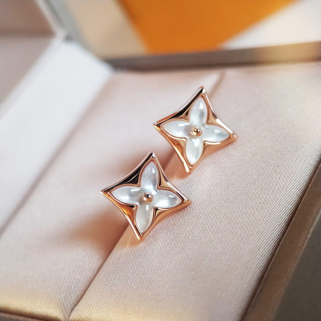 [Elowen Jewels]STAR MOP PINK GOLD EARRINGS