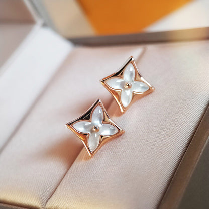[Elowen Jewels]STAR MOP PINK GOLD EARRINGS