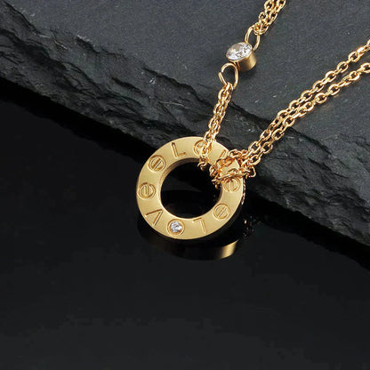 [Elowen Jewels]LOVE NECKLACE 16MM 2 DIAMONDS